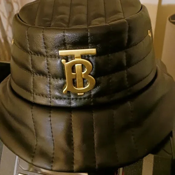 Burberry Accessories Tb Monogram Quilted Leather Bucket Hat